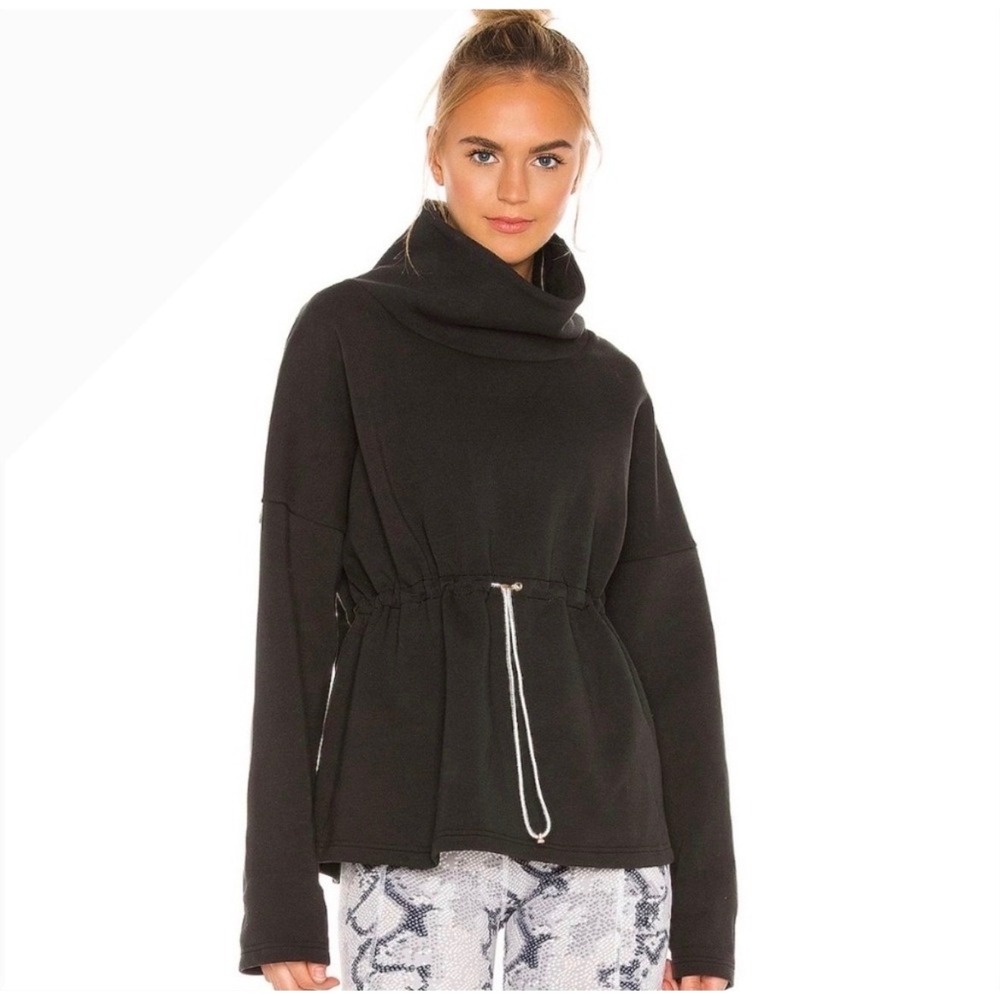Varley‎ Barton pullover turtleneck sweatshirt L black active athletic casual